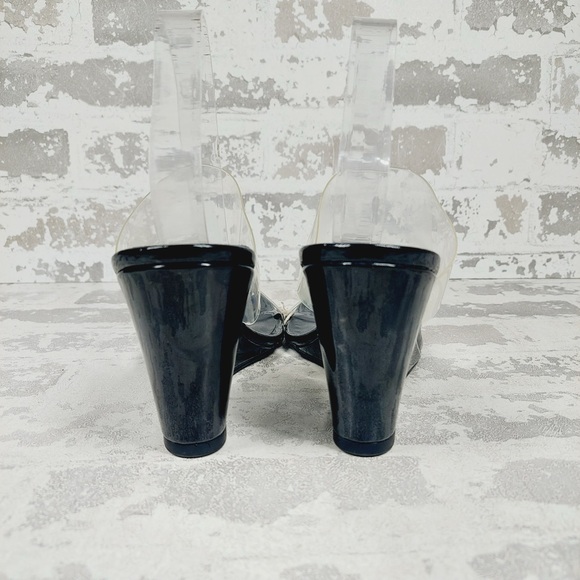 NEW Sincerely Jules Clearly Bohemian Preppy Slip On Clearly Wedge Sandals H583 - Picture 7 of 13